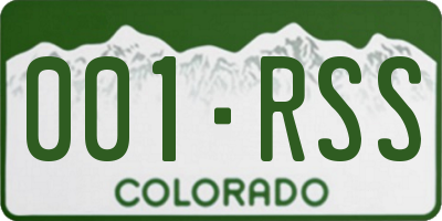 CO license plate 001RSS