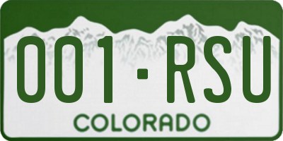 CO license plate 001RSU