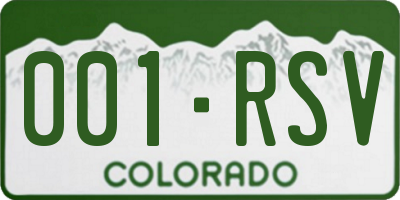 CO license plate 001RSV