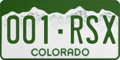 CO license plate 001RSX