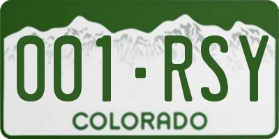 CO license plate 001RSY