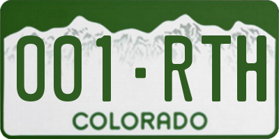 CO license plate 001RTH