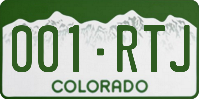 CO license plate 001RTJ