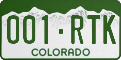 CO license plate 001RTK