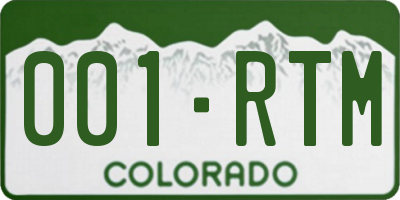 CO license plate 001RTM