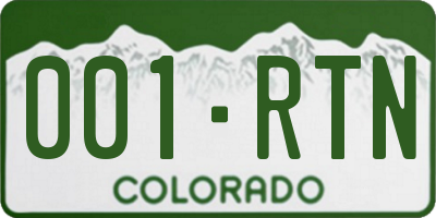 CO license plate 001RTN