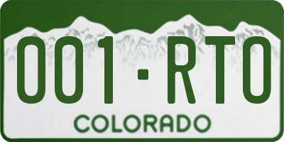 CO license plate 001RTO