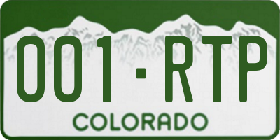 CO license plate 001RTP