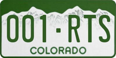 CO license plate 001RTS