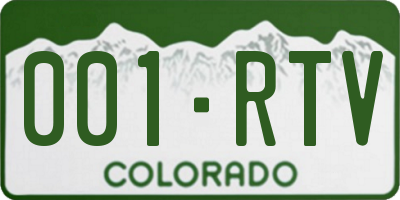 CO license plate 001RTV