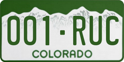 CO license plate 001RUC