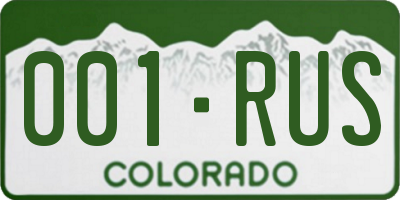 CO license plate 001RUS