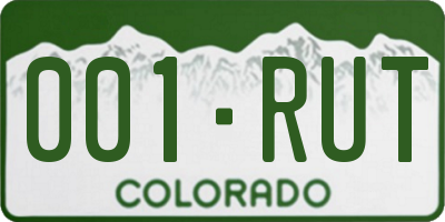 CO license plate 001RUT