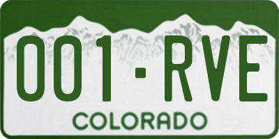 CO license plate 001RVE