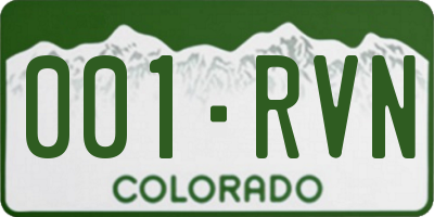 CO license plate 001RVN