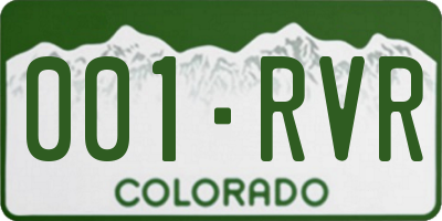 CO license plate 001RVR