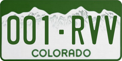 CO license plate 001RVV