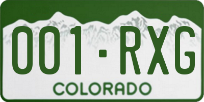 CO license plate 001RXG