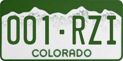 CO license plate 001RZI