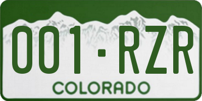 CO license plate 001RZR