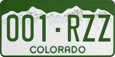 CO license plate 001RZZ