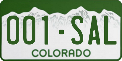 CO license plate 001SAL