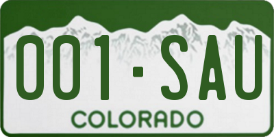 CO license plate 001SAU