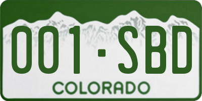 CO license plate 001SBD