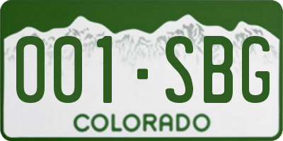 CO license plate 001SBG