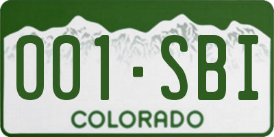 CO license plate 001SBI