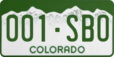 CO license plate 001SBO