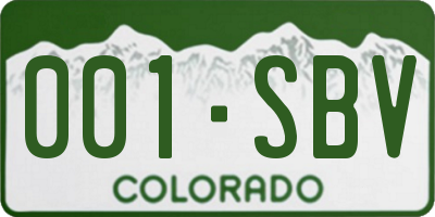 CO license plate 001SBV