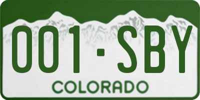 CO license plate 001SBY