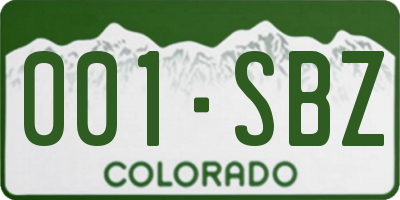 CO license plate 001SBZ