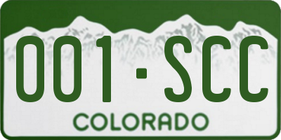 CO license plate 001SCC