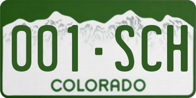 CO license plate 001SCH