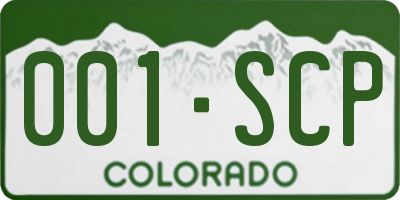 CO license plate 001SCP