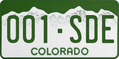 CO license plate 001SDE