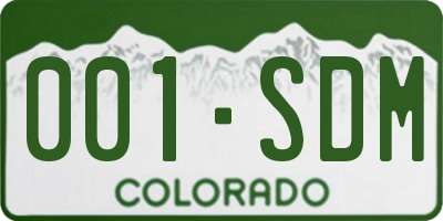 CO license plate 001SDM