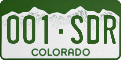 CO license plate 001SDR