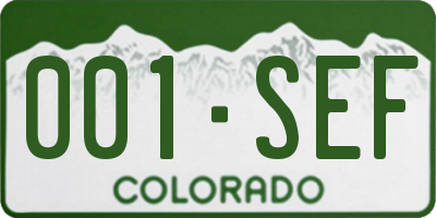 CO license plate 001SEF