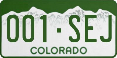 CO license plate 001SEJ