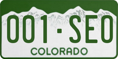 CO license plate 001SEO