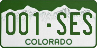 CO license plate 001SES