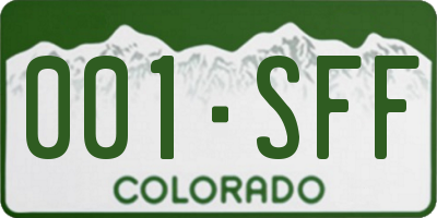 CO license plate 001SFF
