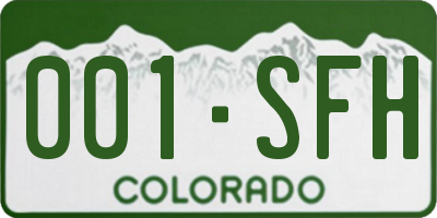 CO license plate 001SFH