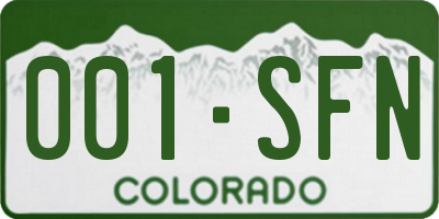 CO license plate 001SFN