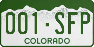 CO license plate 001SFP