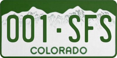 CO license plate 001SFS