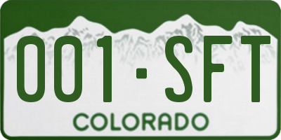 CO license plate 001SFT